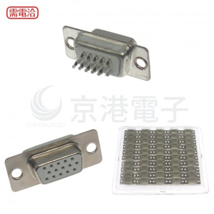 焊線式 DB-15 15P-母座 3排 白色膠芯(50個/盤) <最低訂購量20盤>
