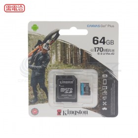 金士頓 Kingston 64GB A2 microSD記憶卡（帶轉卡）U3 V30 不帶資料，單卡(適用於:Raspberry Pi5 Model B 4GB RAM開發板)