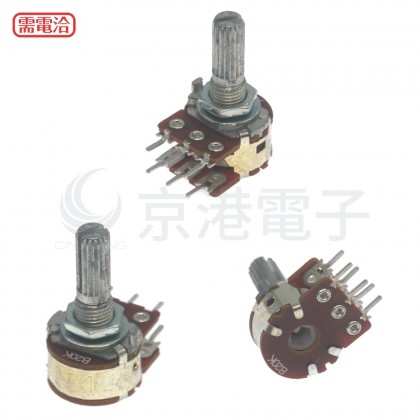 雙聯電位器 B20K 柄長20MM(六腳)